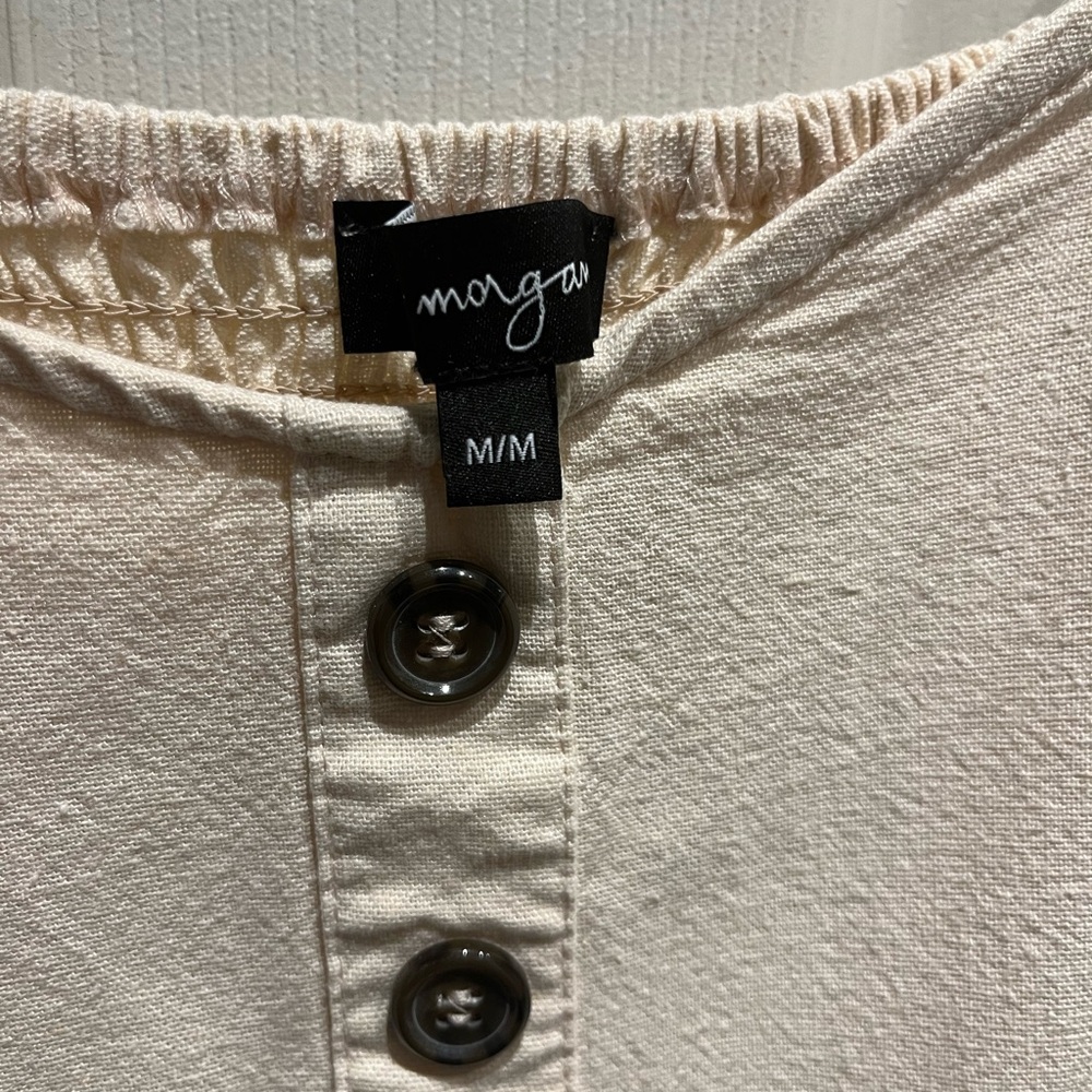Cream Button-Front Dress - Picture 3 of 3
